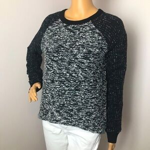 Lou & Gray Chunky Knit High/Low Sweater – Size Small, Black & White